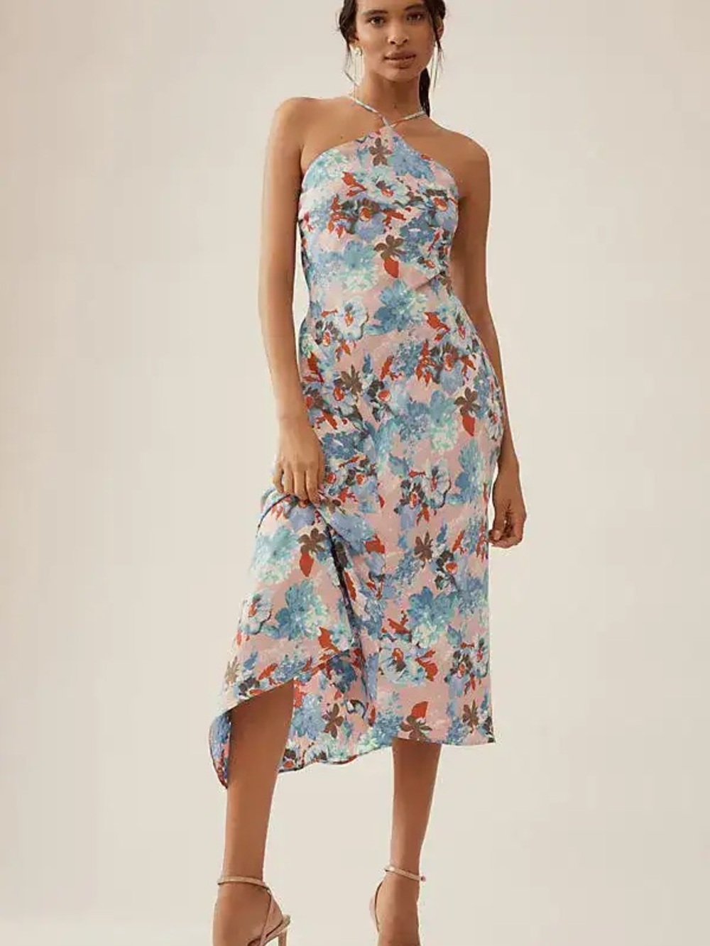 By Anthropologie / As New / Bright floral print Vibrant Midi Dress Sz M